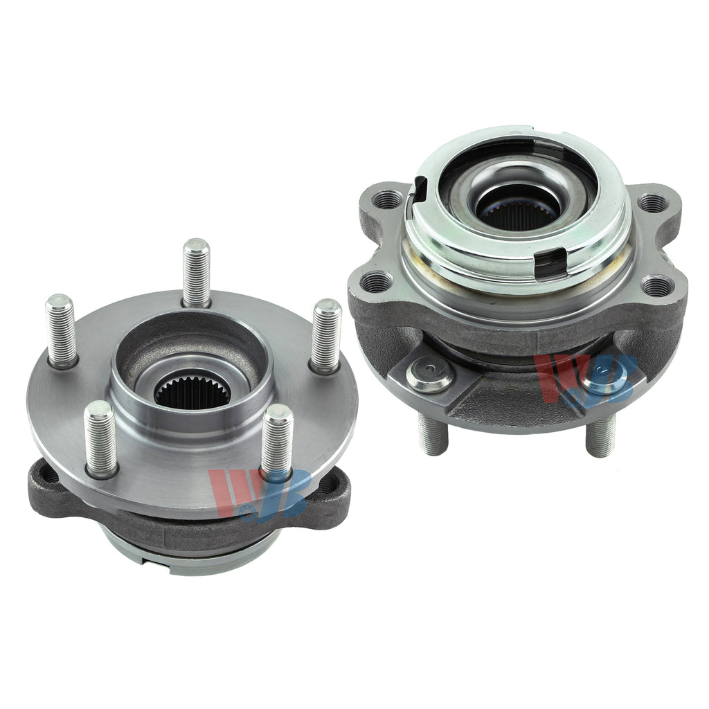 Pair Front Wheel Hub Bearing Assembly FitNissan Altima 4-Wheel ABS 12-07