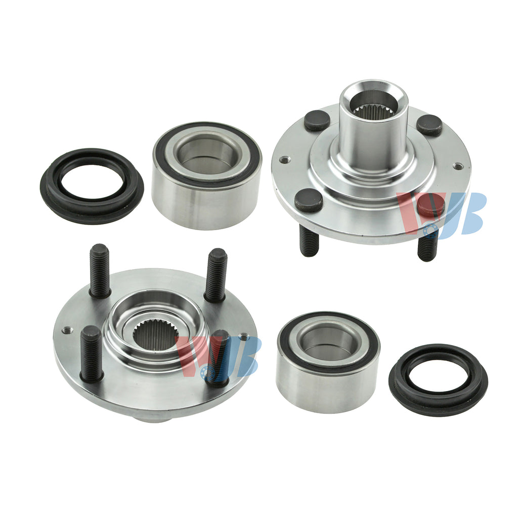 WJB 2 Front Wheel Hub Bearing Assembly Fit Honda Accord Repair Kit 1986-1989