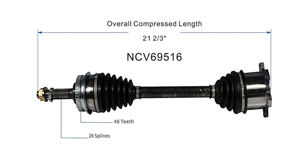 Pair CV Axle Joint Assembly Front For Toyota Previa Van 4WD 2.4L 4 Cyl 91-97