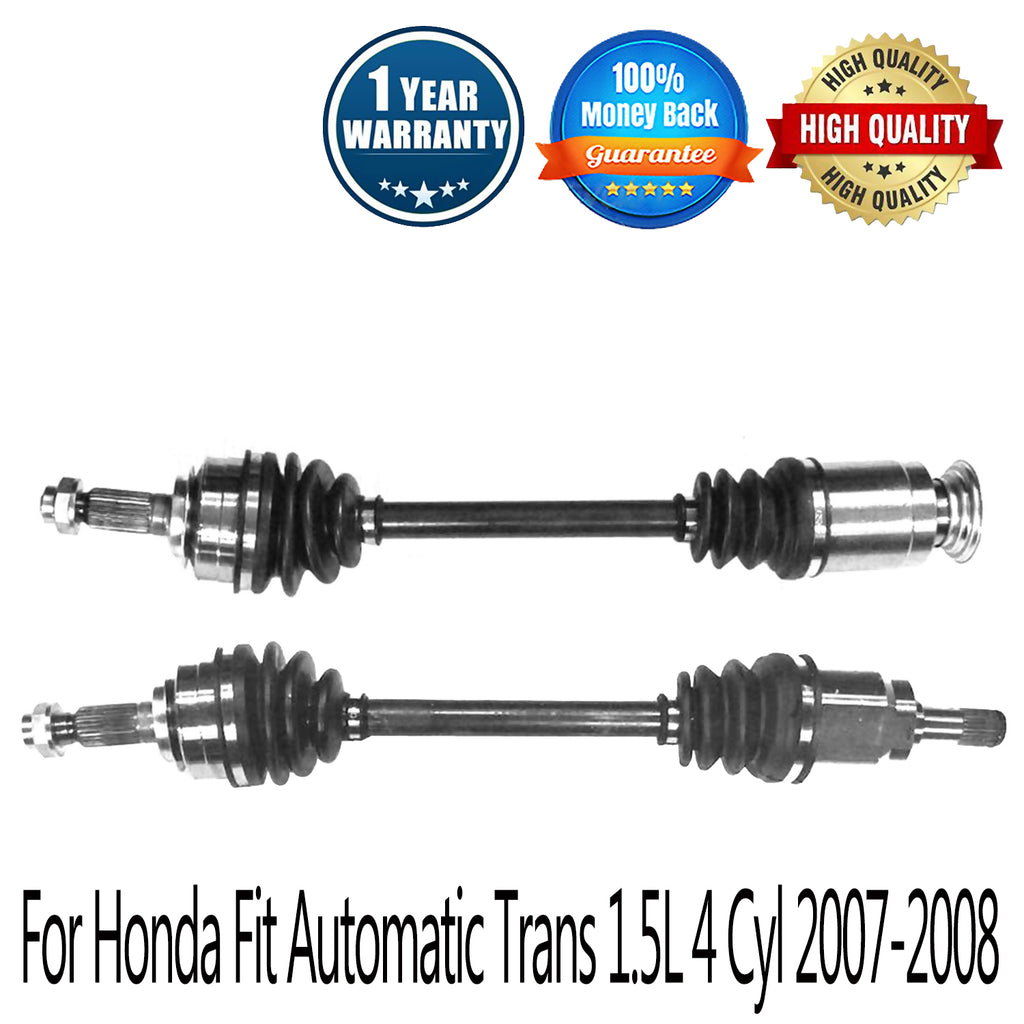 Pair CV Joint Axle Assembly Front For Honda Fit Hatchback Auto Trans 1.5L 07-08